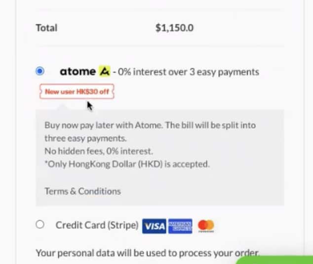 Atome 網上分期付款上線啦,我都有測試過 Atome 網上分期付款上線啦,我都有測試過