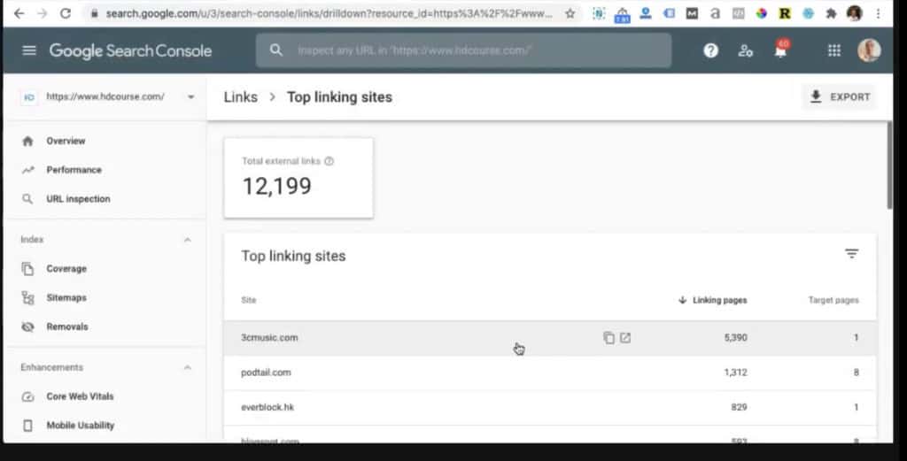 超過 2,000 條低質素反向連結對 SEO流量有影響嗎 Google Search Console 檢查反向鏈接