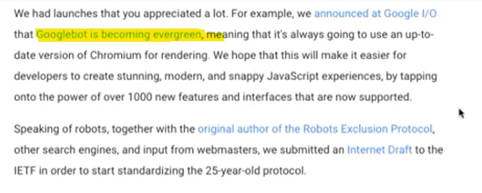 Google search console 2019 年回顧 (Google 機械人, 反向連結 & 舊工具) Googlebot is becoming evergreen