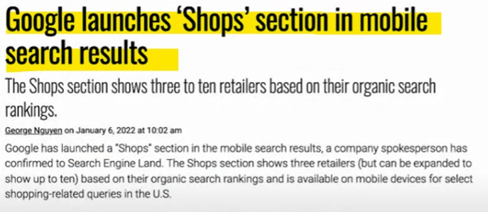 Google 推出新功能 ‘shops’,目前只有手機版才看到 手機版 Google SERP 顯示 Shop Section
