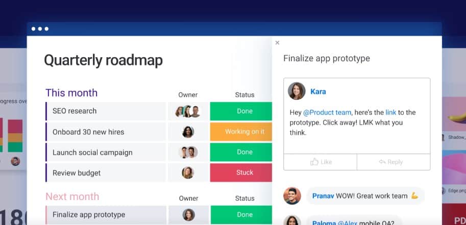 5 個網上協作工具 - Asana / Monday / Slack / Spatial Chat / Trello Monday.com Road Map