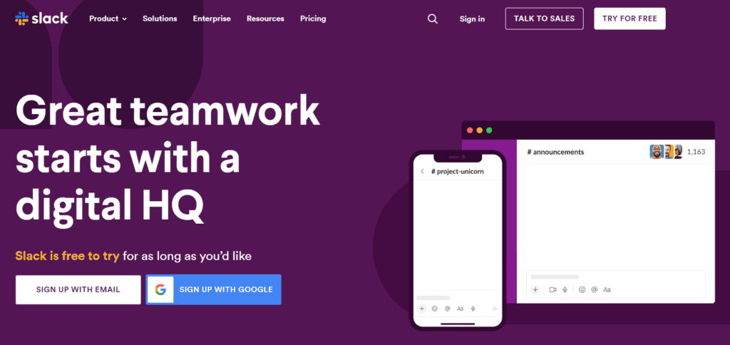 5 個網上協作工具 - Asana / Monday / Slack / Spatial Chat / Trello Slack Home Page