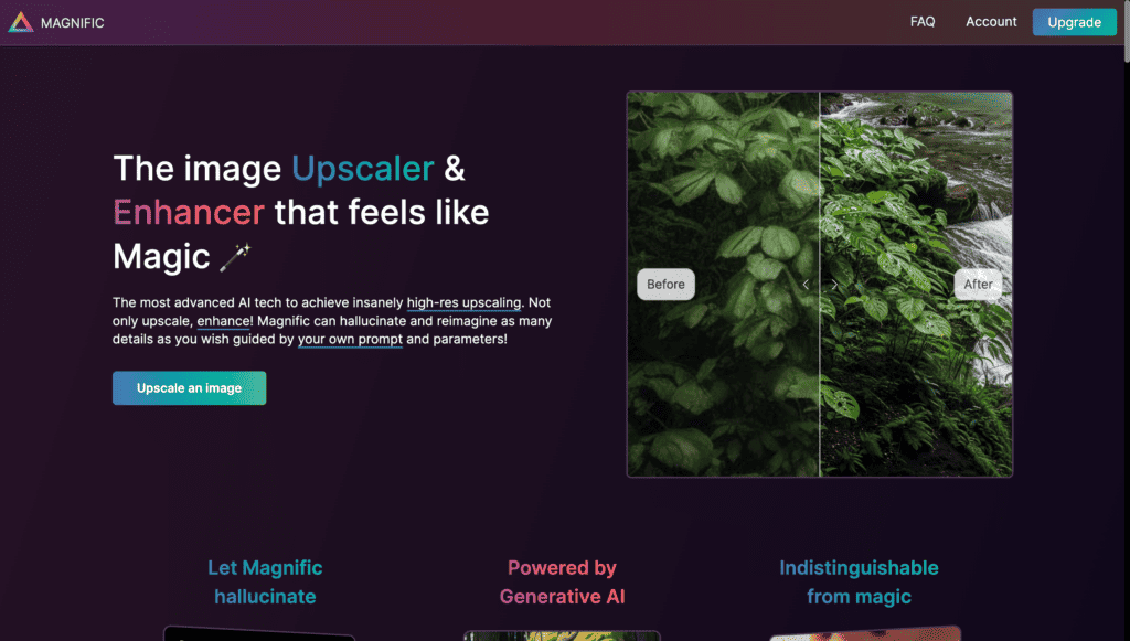 Magnific AI: 提高圖片解像度工具 Magnific AI: 提高圖片解像度工具